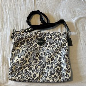 Very Cute Cheetah Print Grey Coach Bag